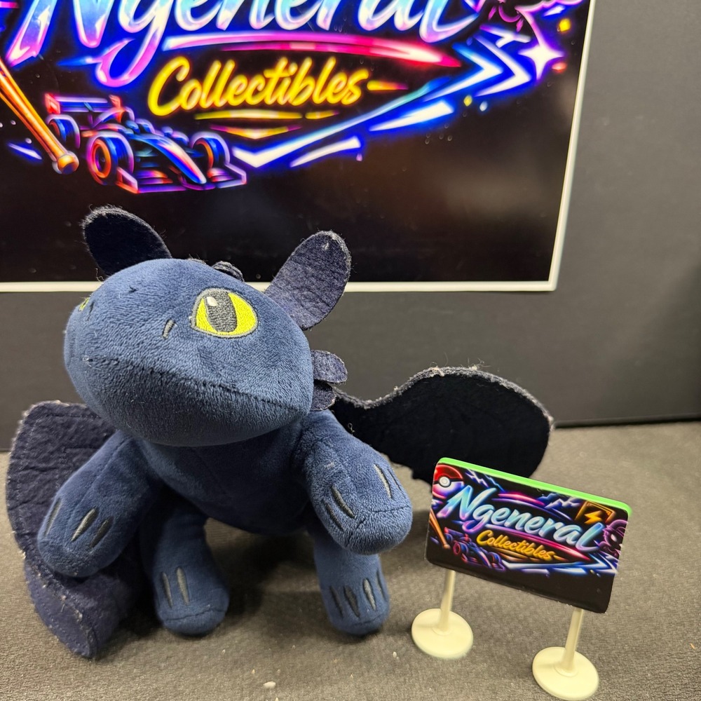 DreamWorks How to Train Your Dragon Toothless Night Fury Plush Blue Red Tail Fin